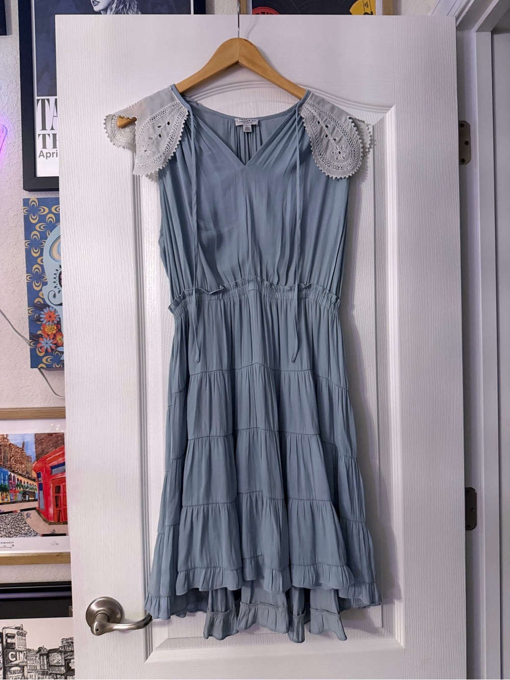 Current Air Dusty Blue Dress Large